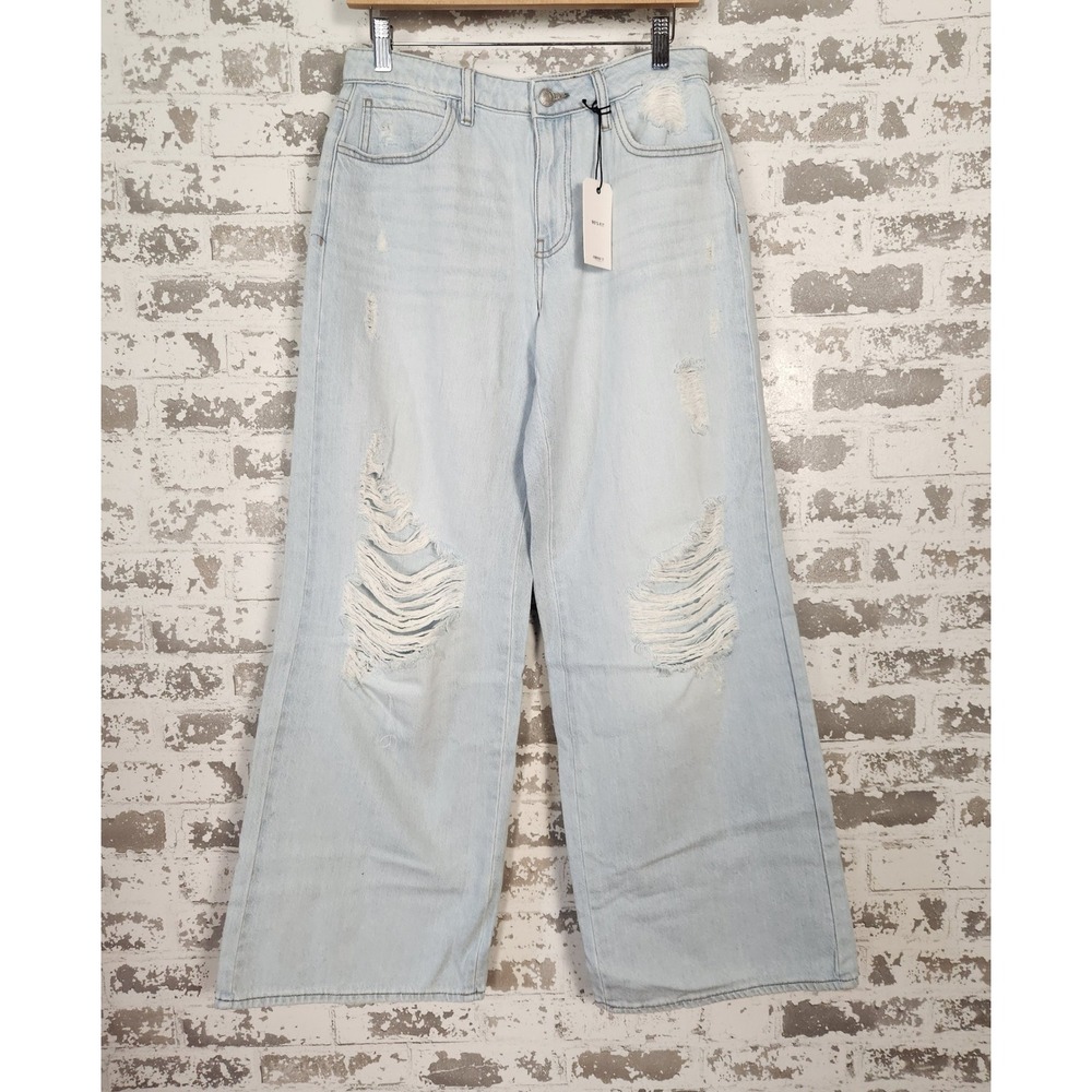 Forever 21 90's Fit Jeans Womens‎ Size 27 Distressed Baggy Y2K Light Wash Denim